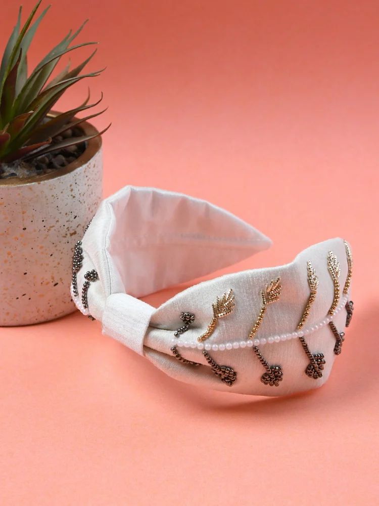 Embroidered Beaded Hairband