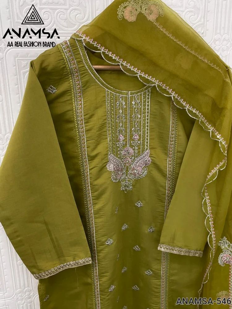 Hit Design By Anamsa Pure Rayon cotton Embroidery Pakistani Dress