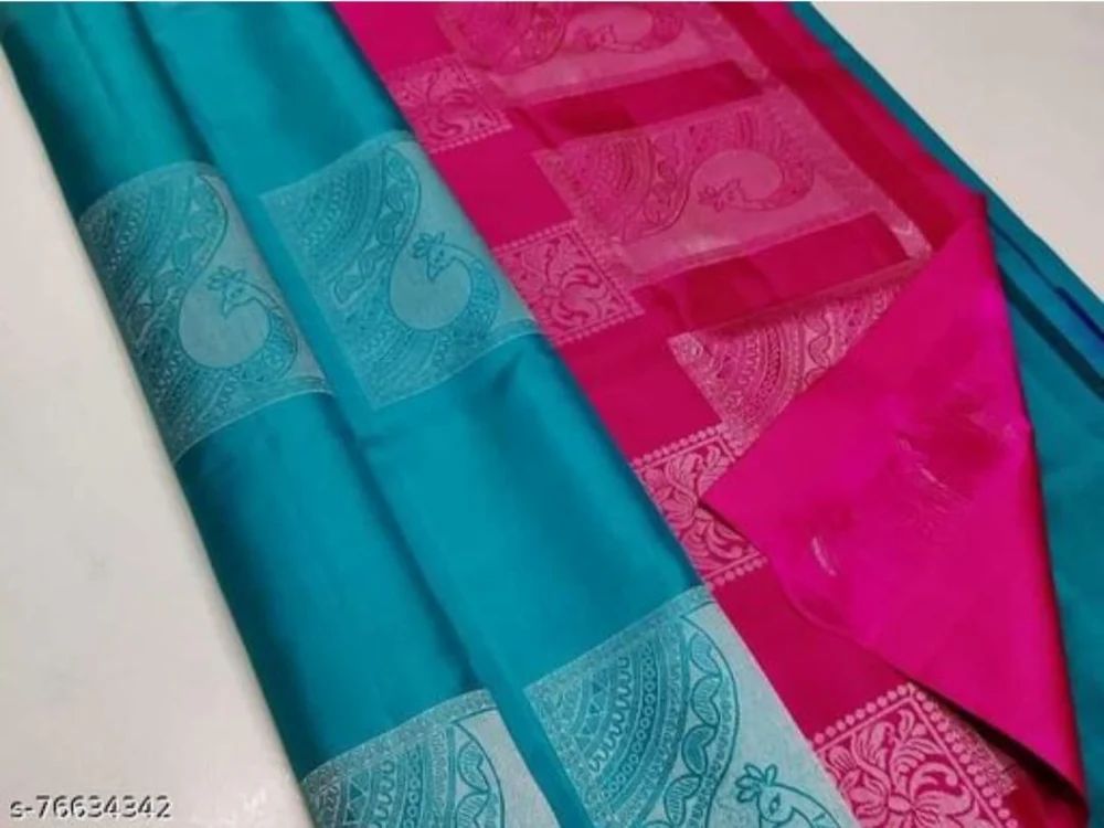 Weaving zari work Kanchipuram Lichi Silk Saree