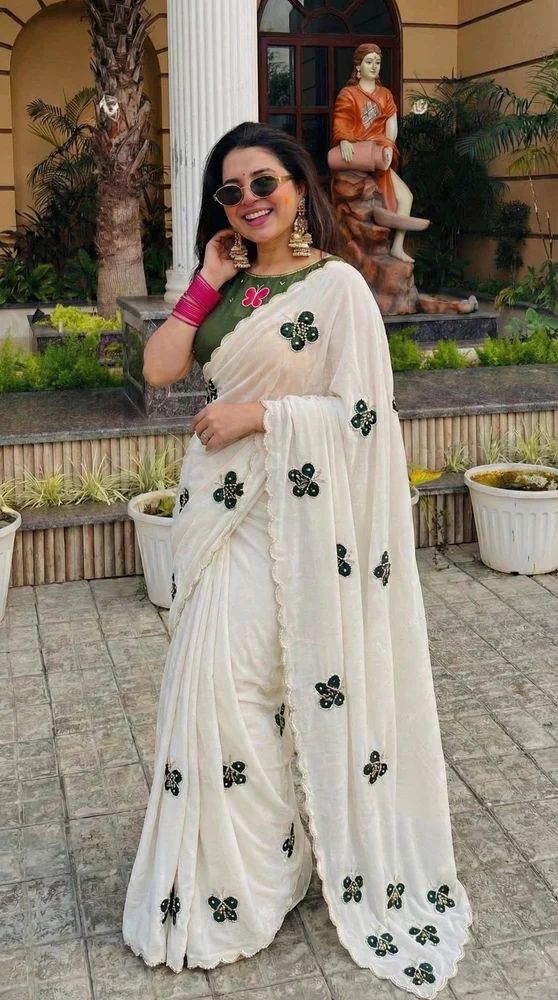 Pure Chinon Saree