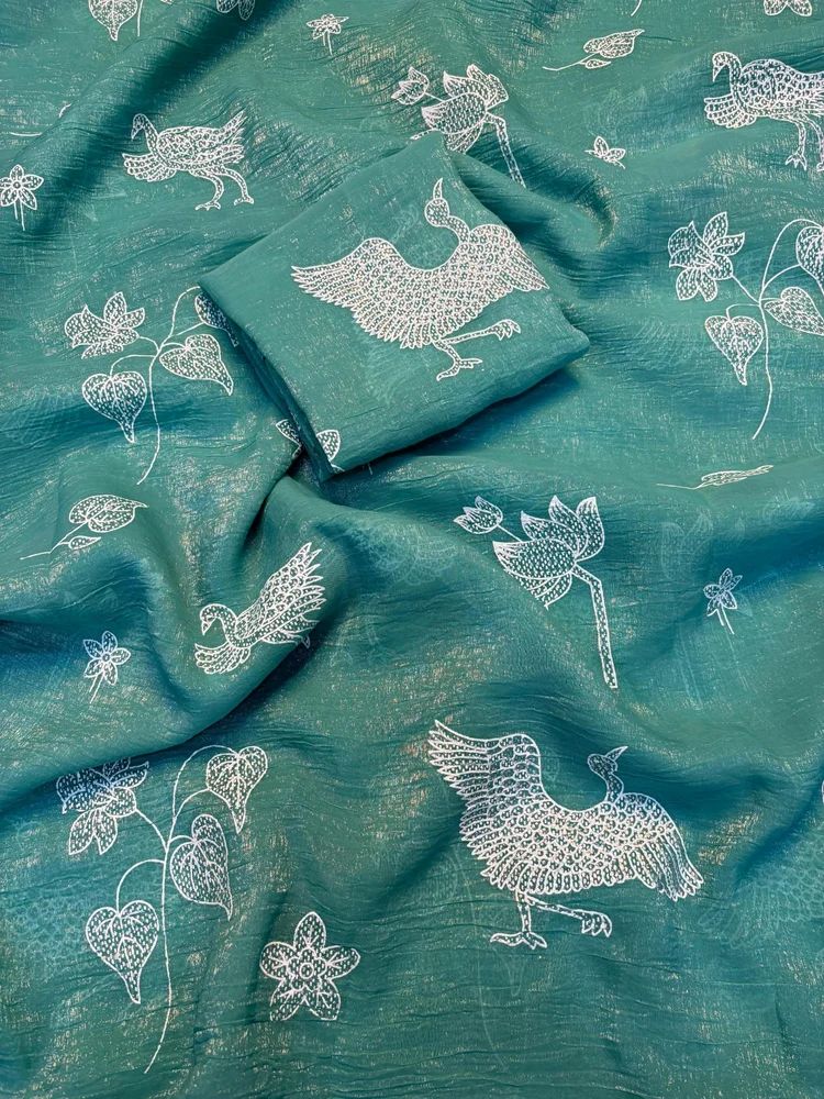 Fancy Silk Sarees With Embroidery Work