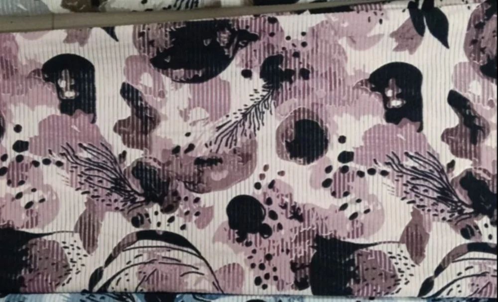 Purple Printed Polyester Fabric