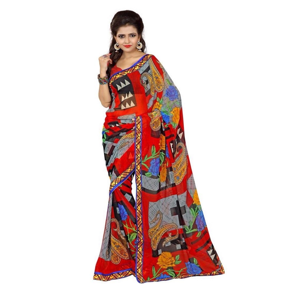 Printed Chiffon Saree