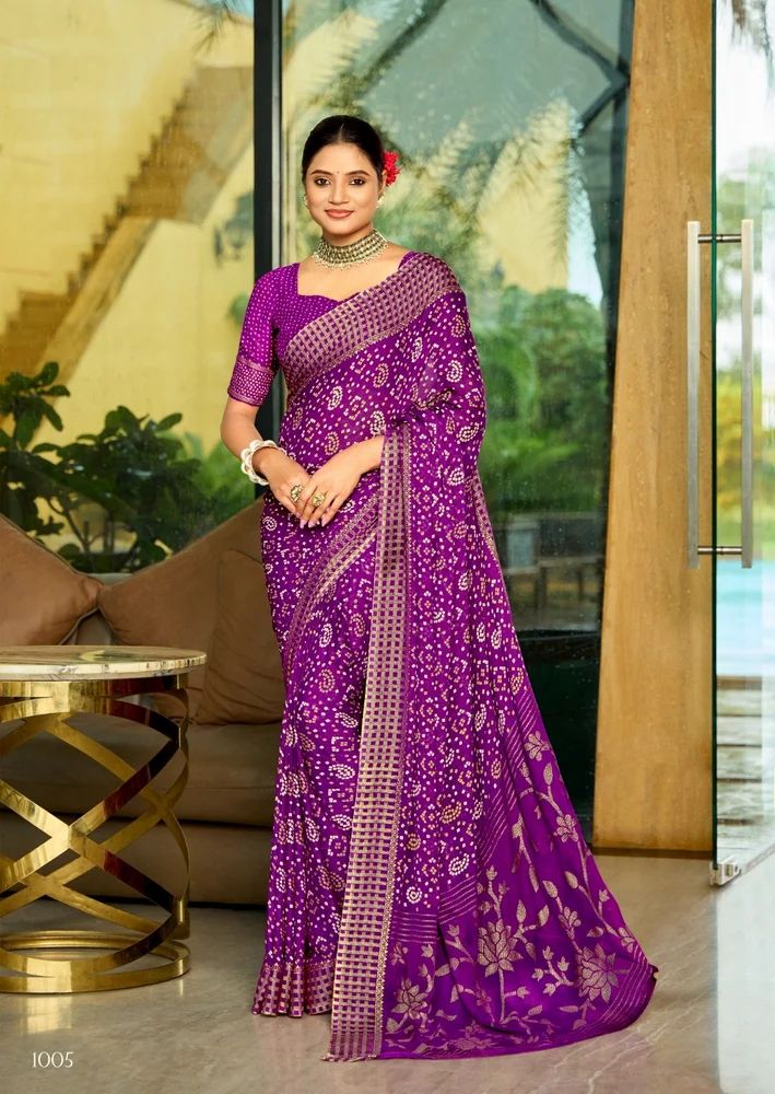 Sr Ansha Bandhani Printed Saree Collection