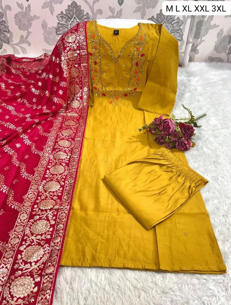 Silk Kurti With Dupatta