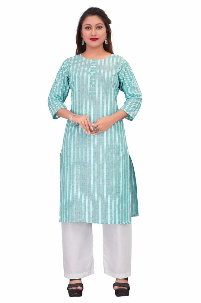 Women Cotton Kurti Palazzo Set