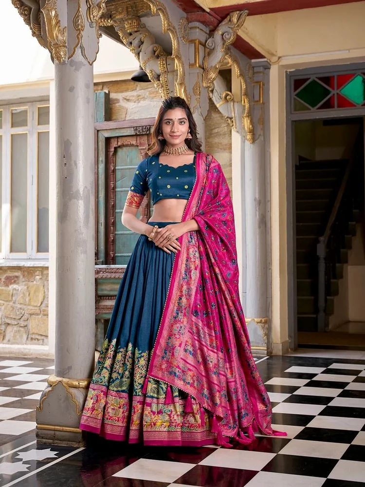 Premium Traditional Lehenga Choli with Designer Printed Border Fancy Wedding Wear Lehenga Choli set