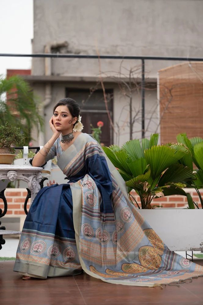 Blue Daily Wear Saree