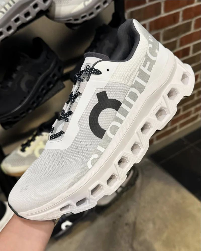 On CloudMonster "Undyed White Grey"