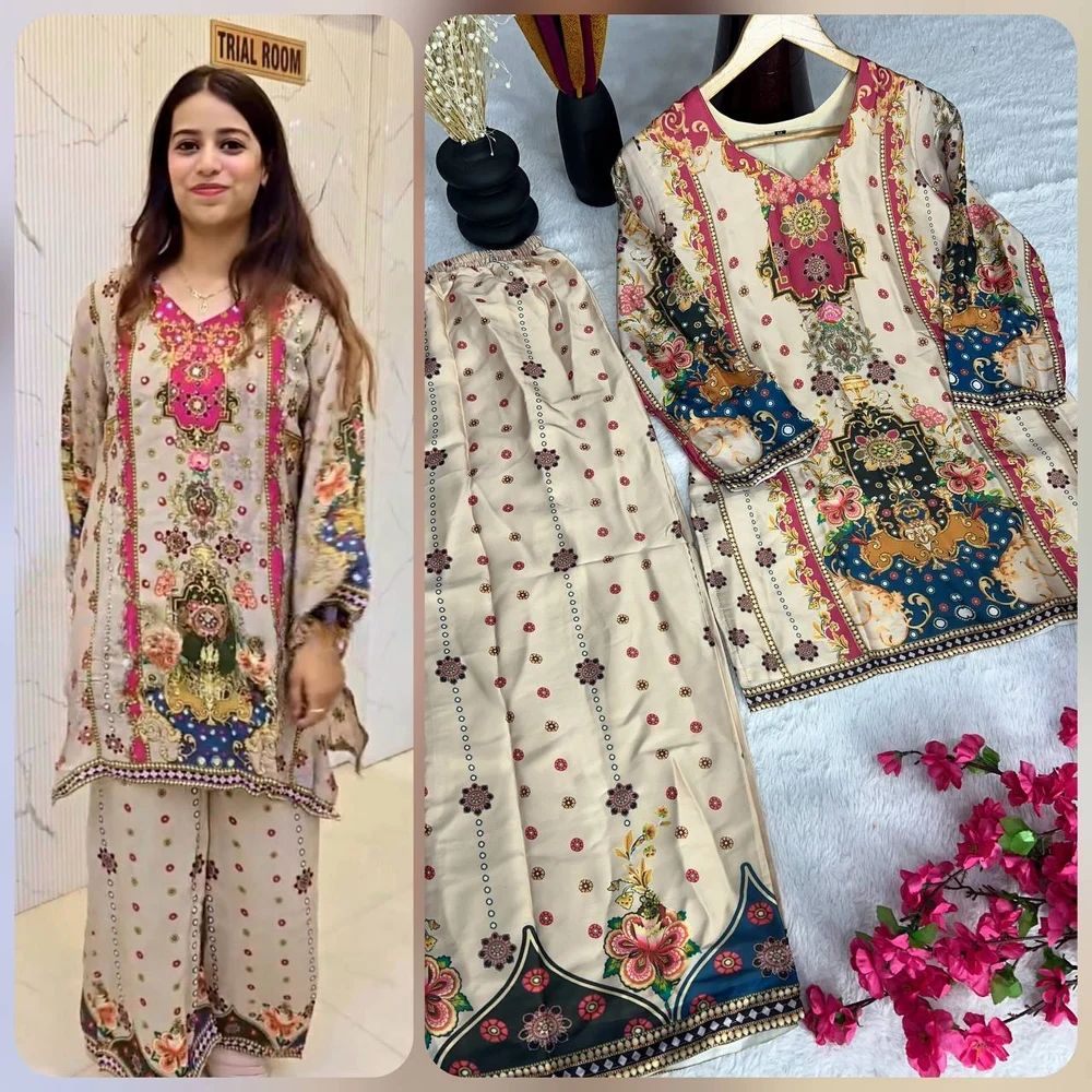 Digital Print Rayon/Cotton Designer Code Set for Women