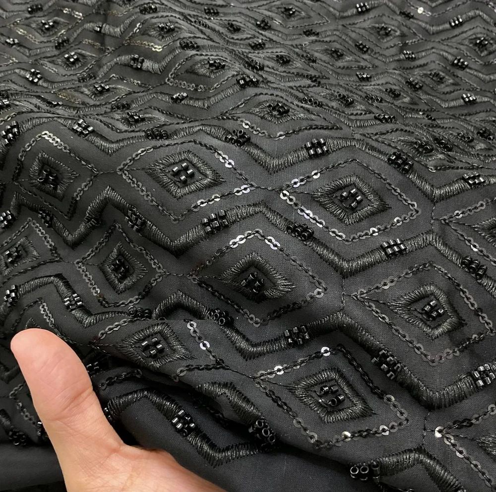 Black Embroidery Fabric
