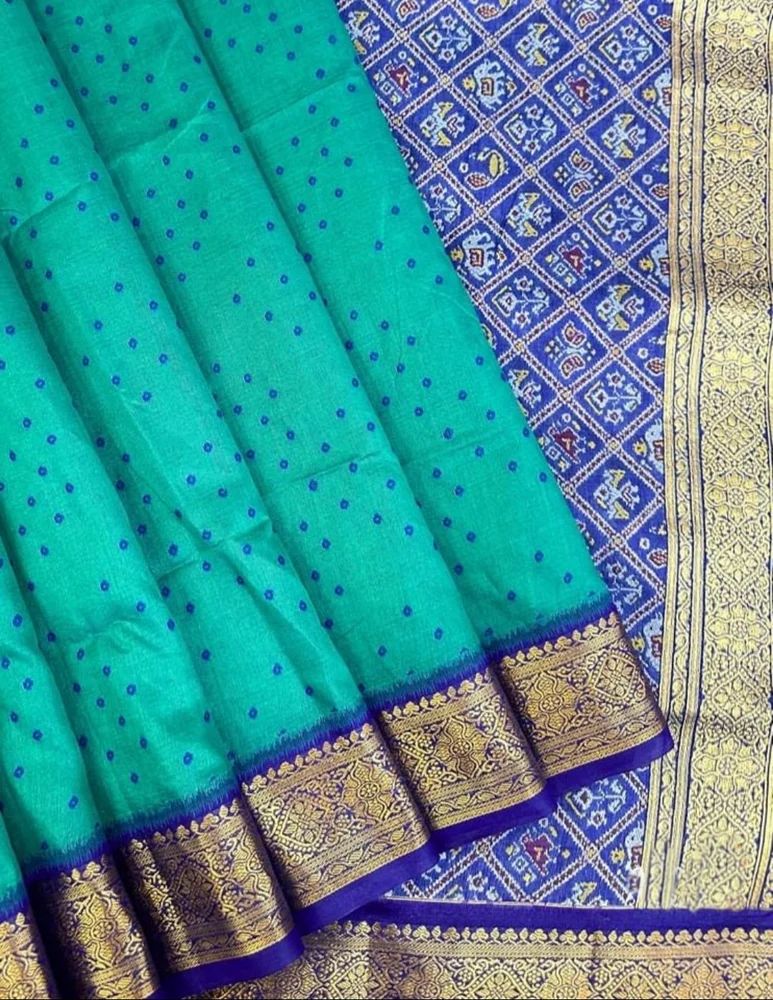 SOFT KHADI RAW SILK SAREE WITH UNIQUE PATOLA PALLU SAREE