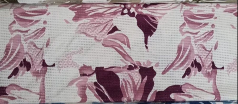 Maroon Printed Knitted Polyester Fabric