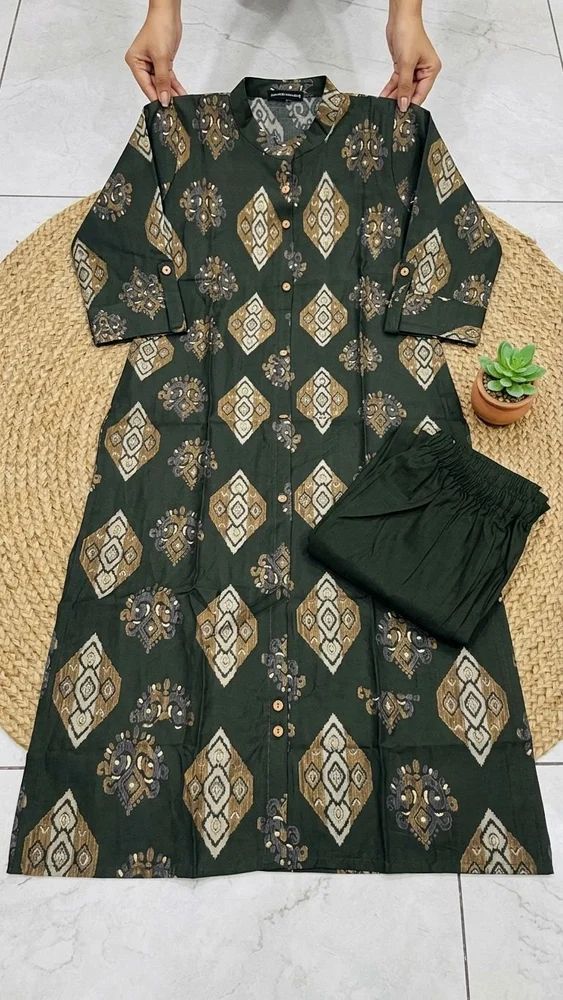 cotton floral printed kurti with pant