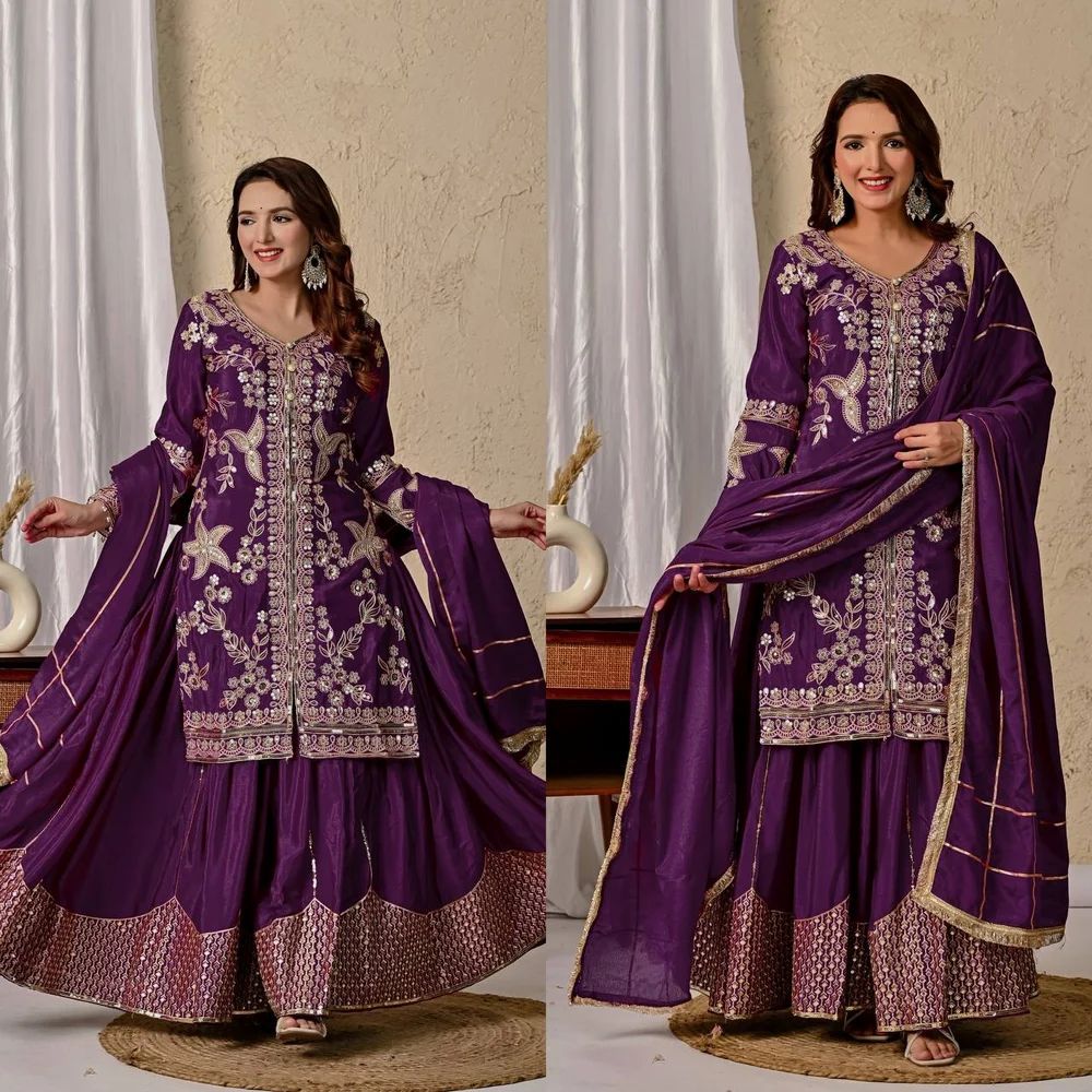 Authentic Embroidered Pakistani Sharara Suits