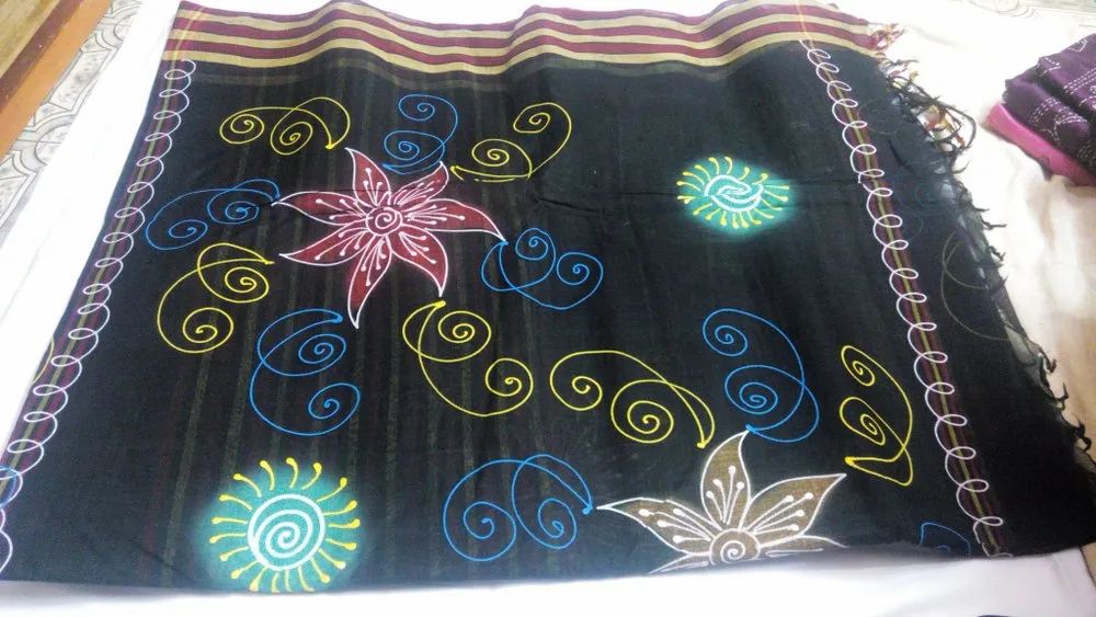 Tant Cotton Hand Painted Saree