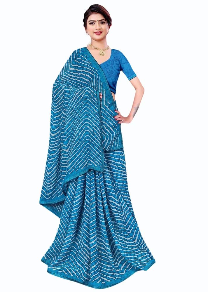 Light Blue Weightless Printed Saree