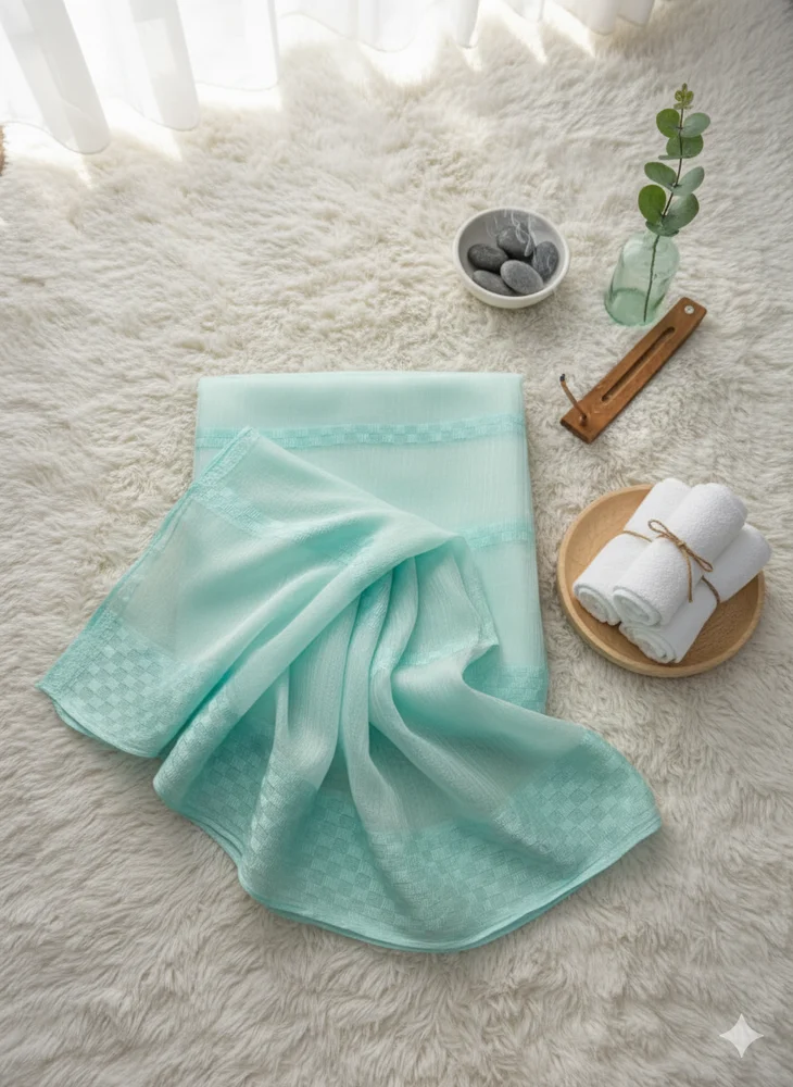 TEILL NETCHECK PATTERN SAREE FABRIC