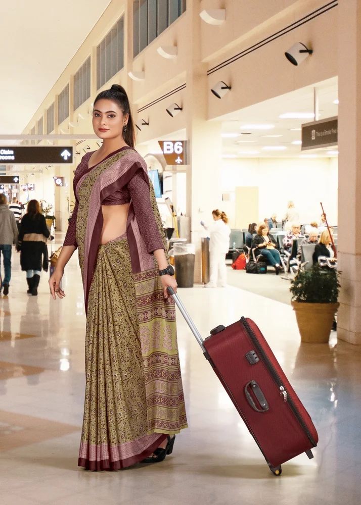 Crepe Uniform Saree