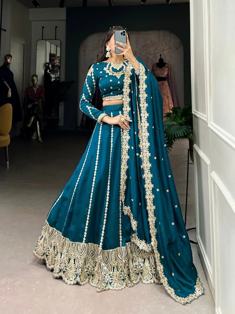 WMN New Heavy Vichitra Silk Lehenga Choli Wedding Collection Below 2500