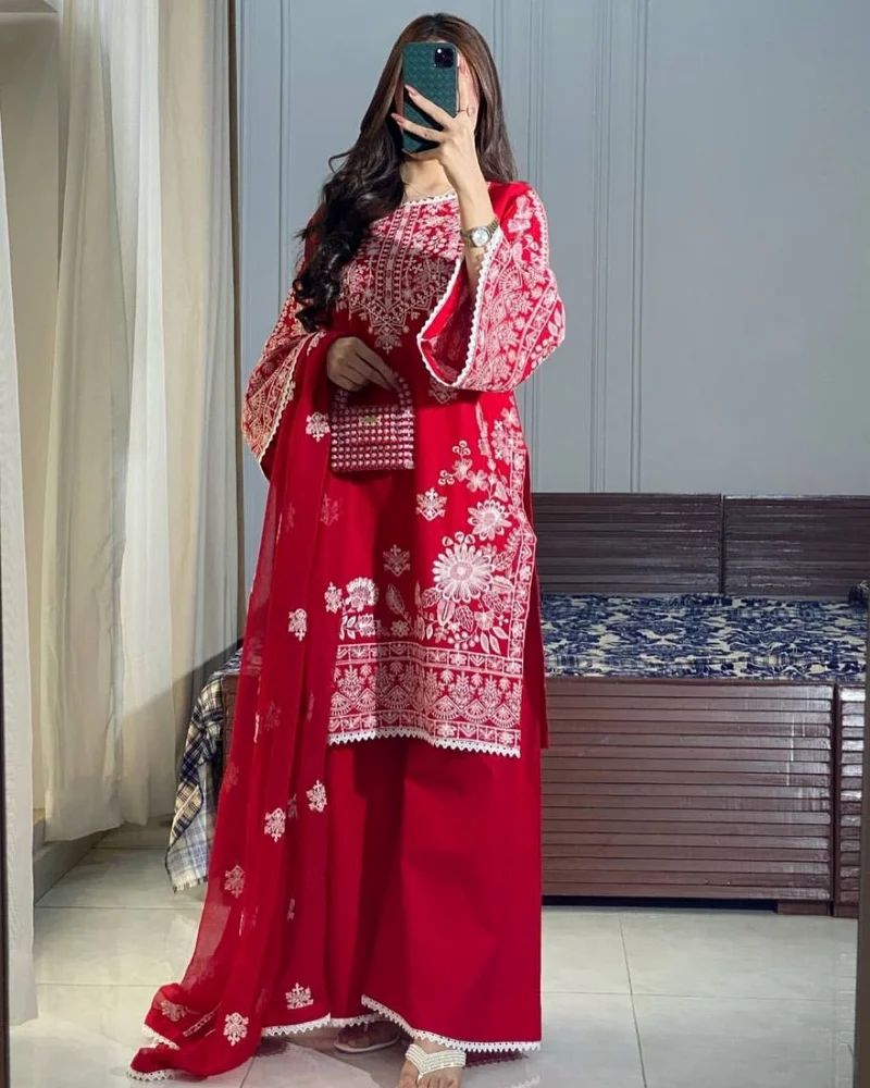Heavy Embroidered Palazzo Suit With Designer Dupatta