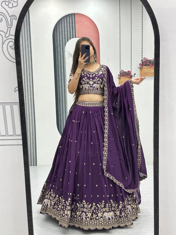 Vichitra Silk Festival Lehenga Choli