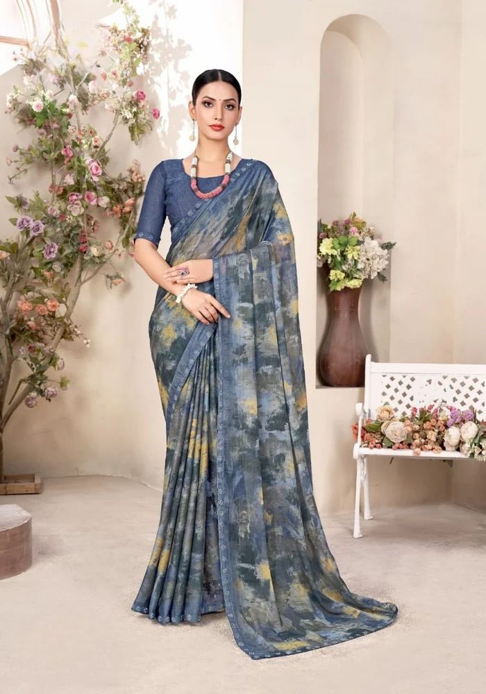 Printed Chiffon Saree