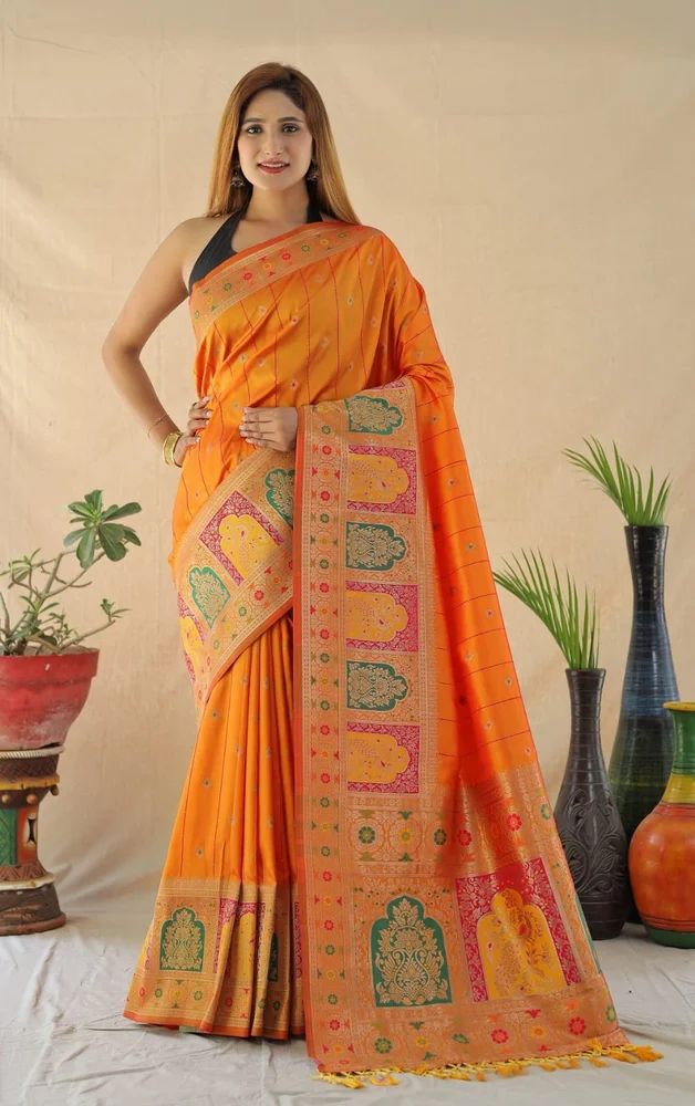 HEAVY SOFT BANARASI LICHI SILK SEQUENCE WORK WEAVING SAREE AT WHOLESALE PRICE