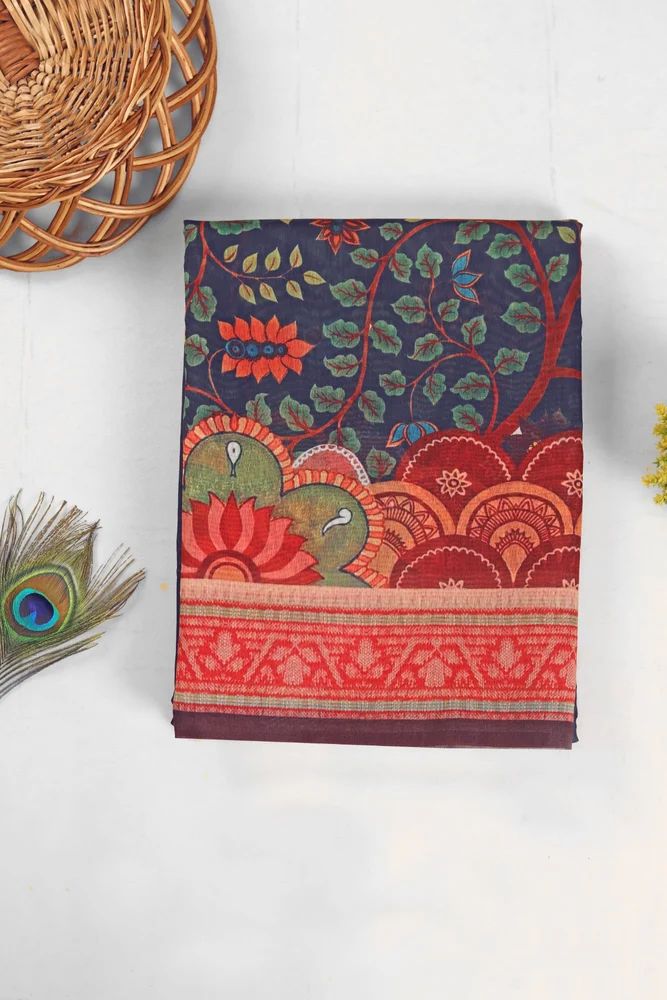 Peacock Vanam Chanderi Saree