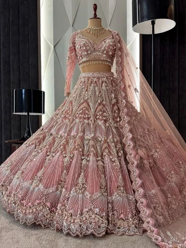 Tapered Net Stone Lehenga
