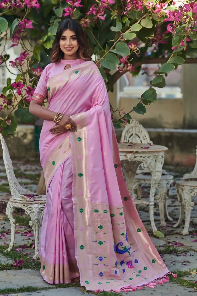 Firozi Paithani Saree