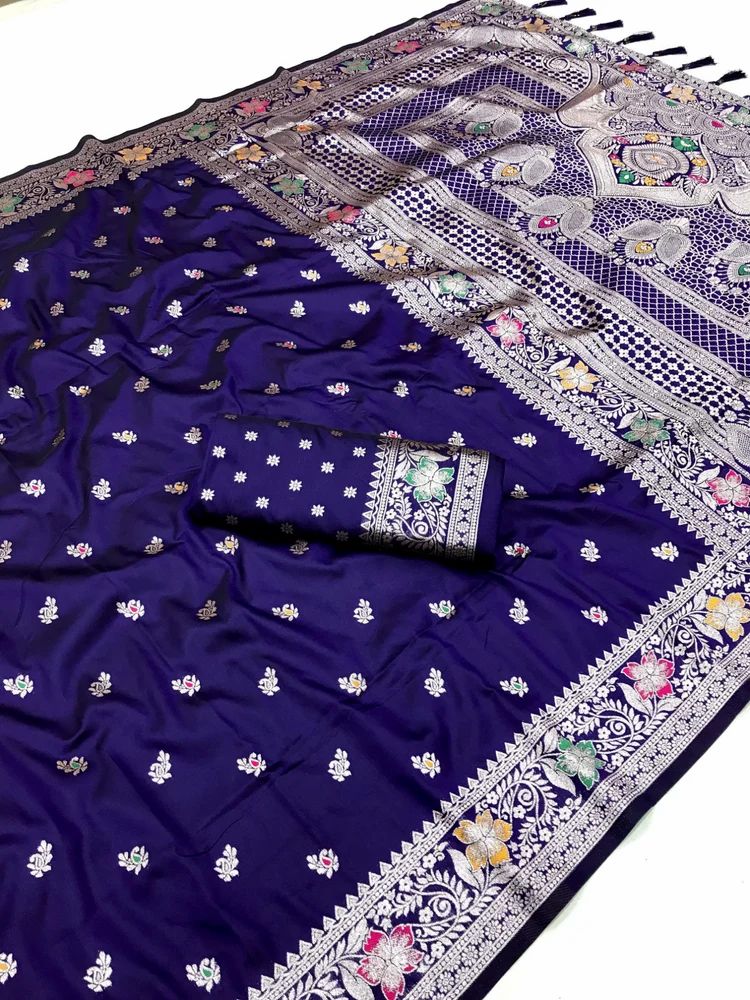 BANARASI SILK ZARI WEAVING RICH PALLU SAREE AT WHOLESALE PRICE