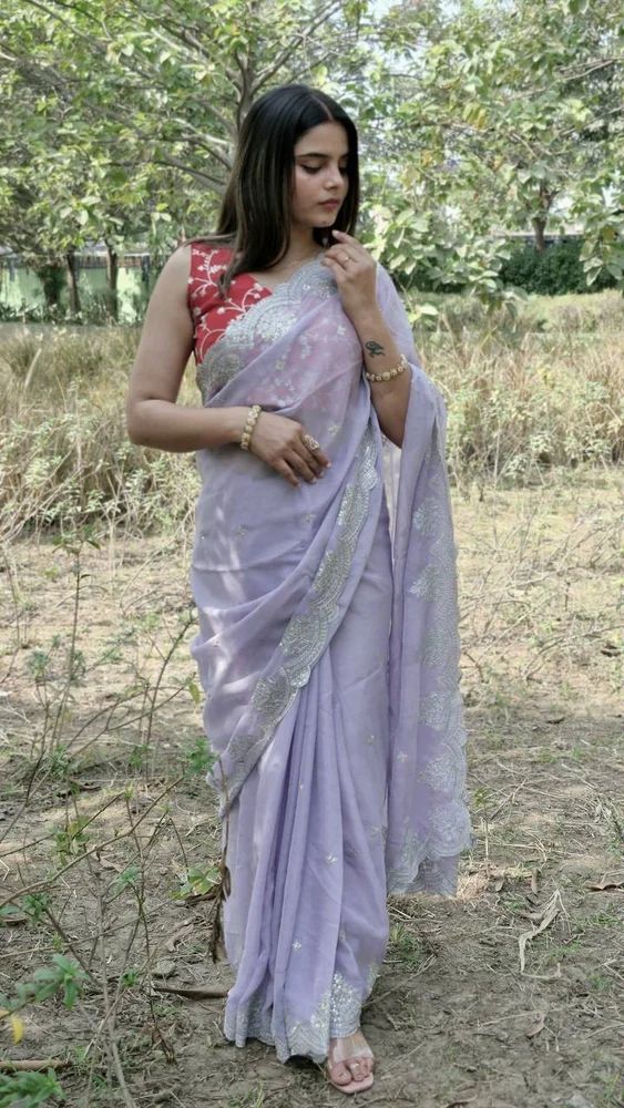 DKT 5094 Georgette Saree With Embroidery Sequence And Mirror Work Below 1500
