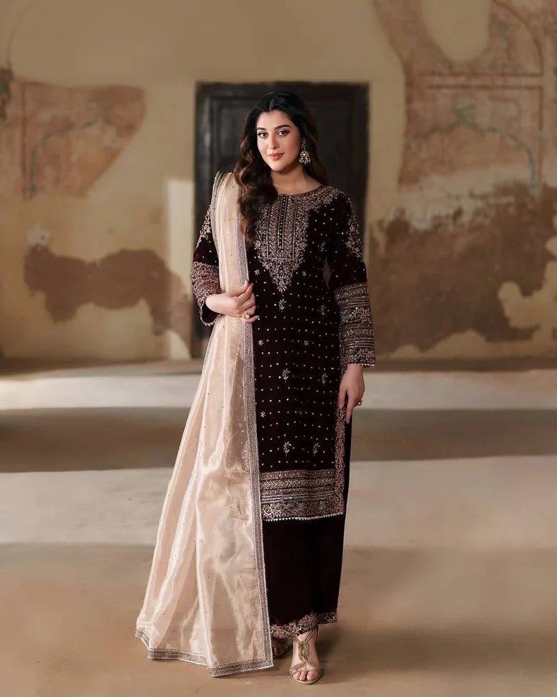Designer Micro Velvet Suit