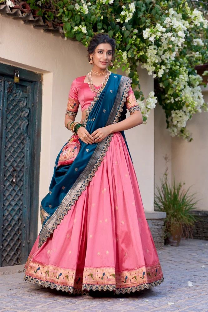 TRENDY CULTURE'S Jacquard Silk Paithani Lehenga Choli