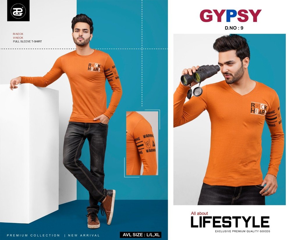 Cotton Gypsy Mens T Shirts, Size: L/L & XL