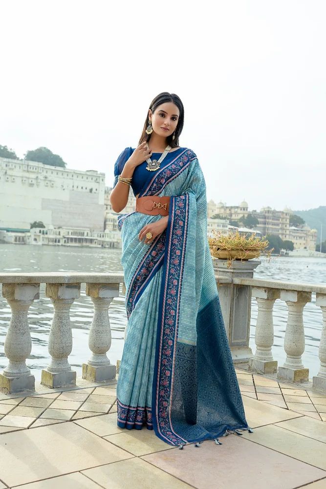 Bhavna Floral Print Silk Saree