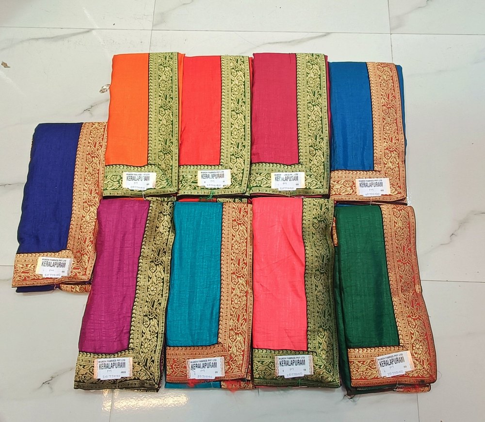 Plain And Lace Saree