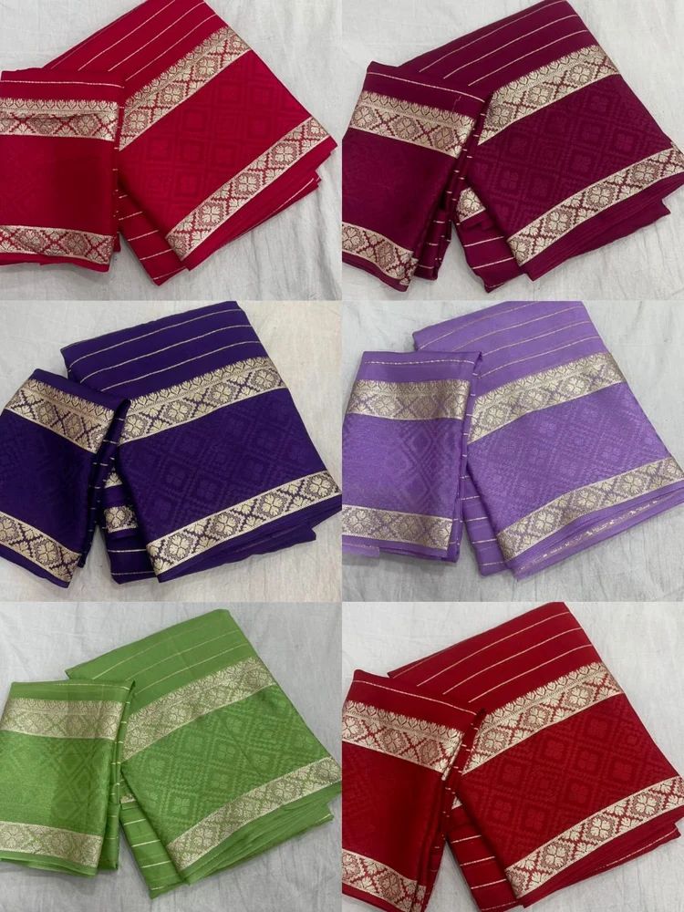 beautiful Viscose Georgette Saree With Running Blouse