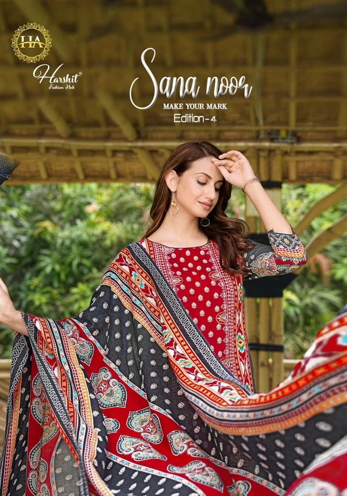 HARSHIT SANA NOOR-4 PURE VISCOSE REYON PRINTED DRESS MATERIAL AT WHOLESALE PRICE