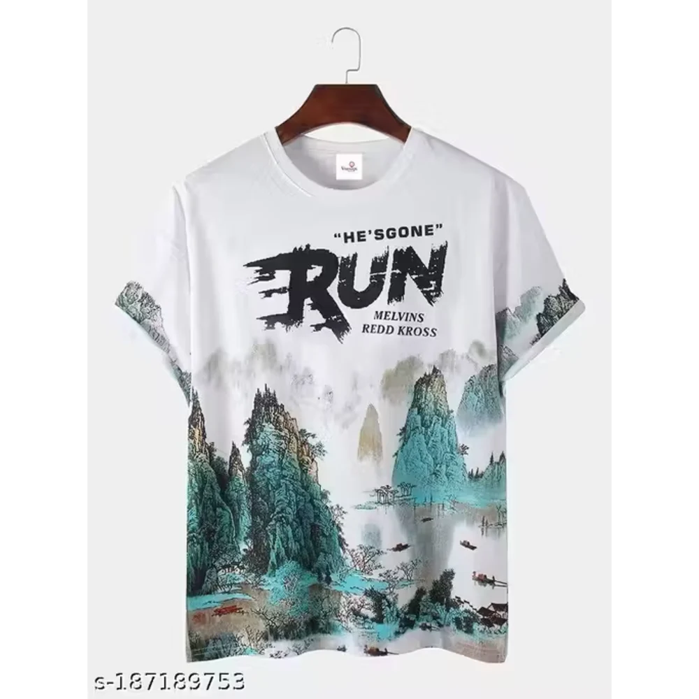 Men Lycra Off White T Shirts