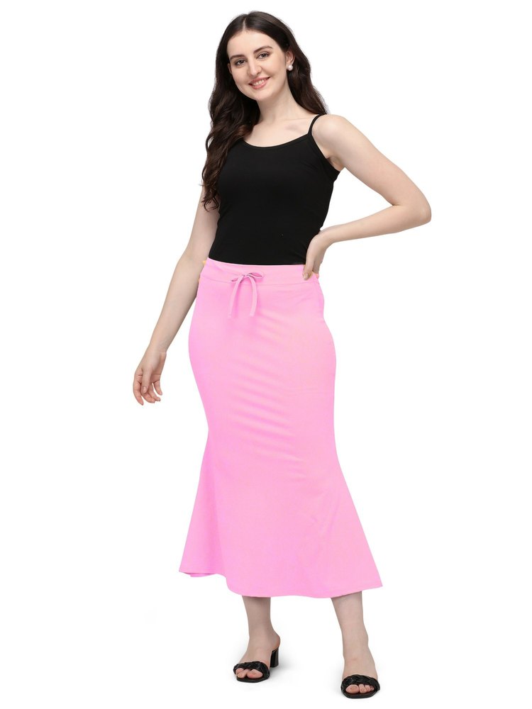Cotton Lycra Ladies Pink Fishcut Saree Shapewear, Mid