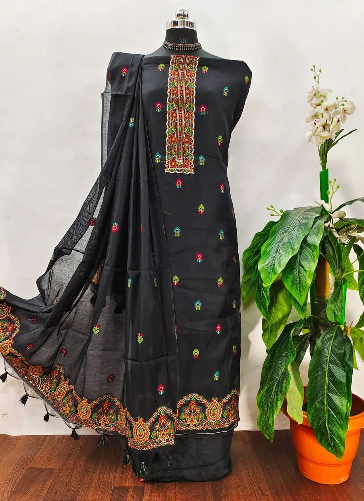 MUGA COTTON SUIT WITH UNIQUE PASHMINA WEAVING PATTERN