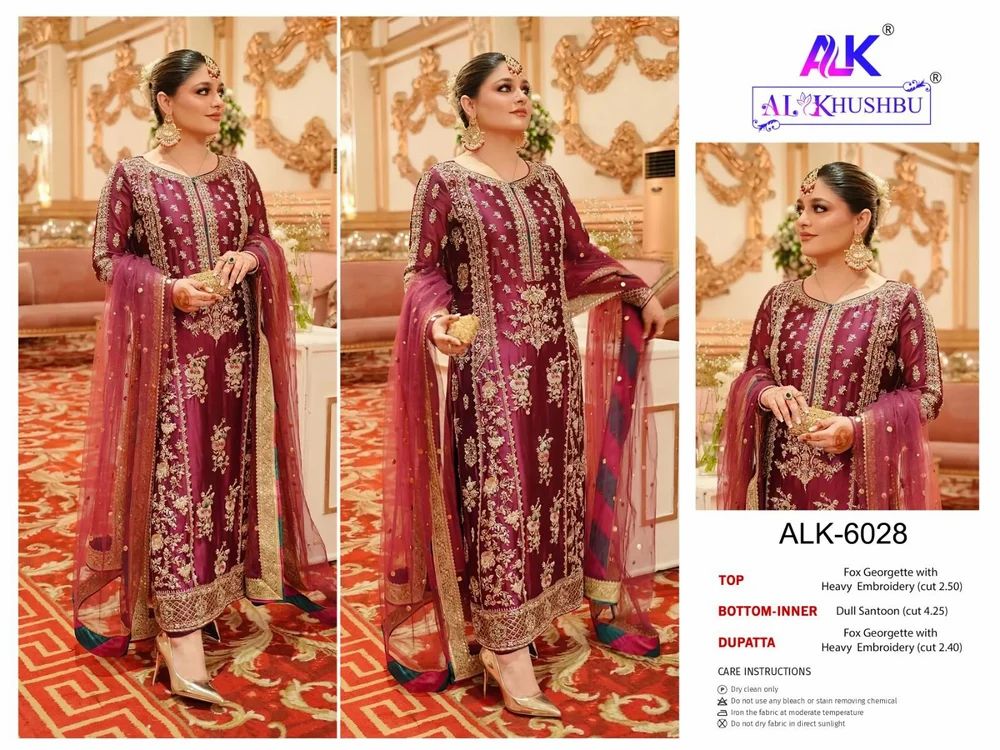 Georgette Heavy Embroidery Work Dress