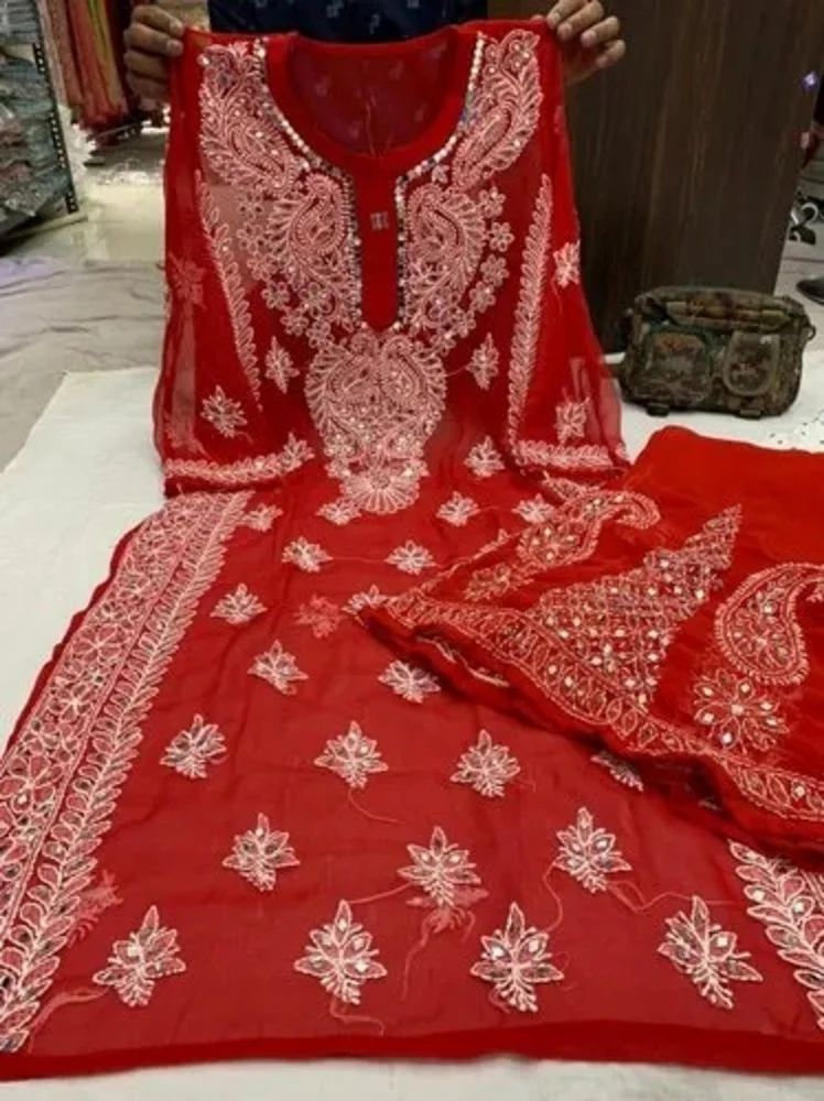 Lucknowi Chikankari Mirror Suits