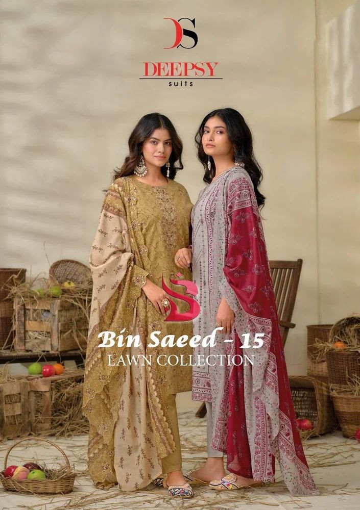 DEEPSY SUITS  BIN SAEED VOL-15 PURE COTTON PAKISTANI SUIT