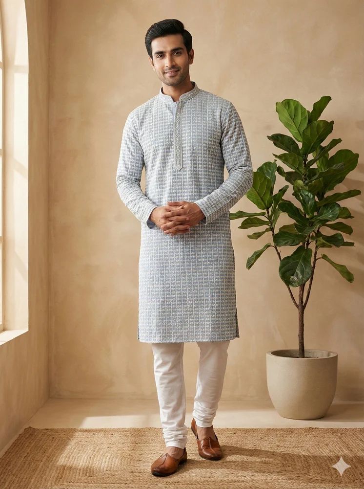 Royal Chickenwork Men Kurta