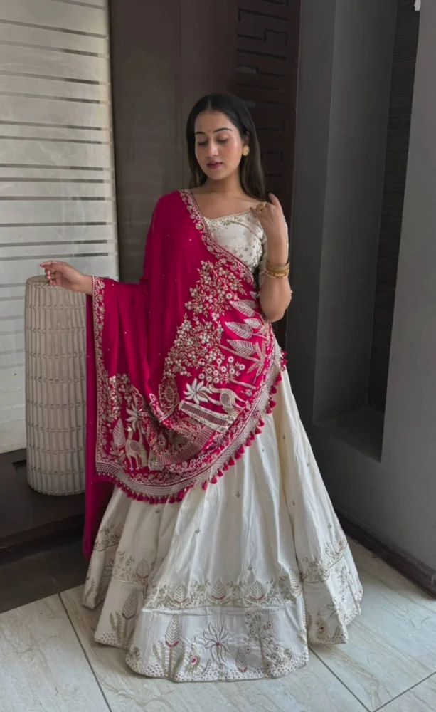 Designer Vichitra Silk Lehenga Choli
