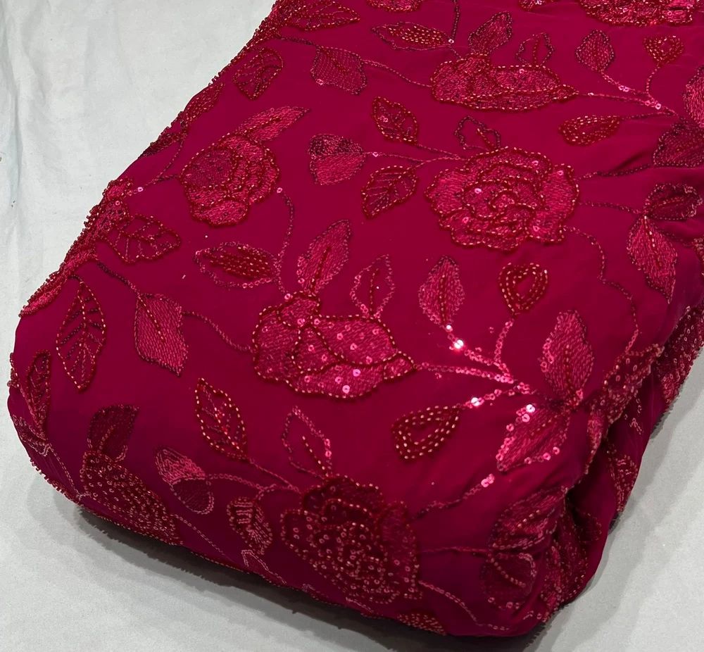 Beads Embroidered Fabric