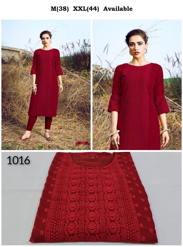 Georgette Chiken Work Kurtis